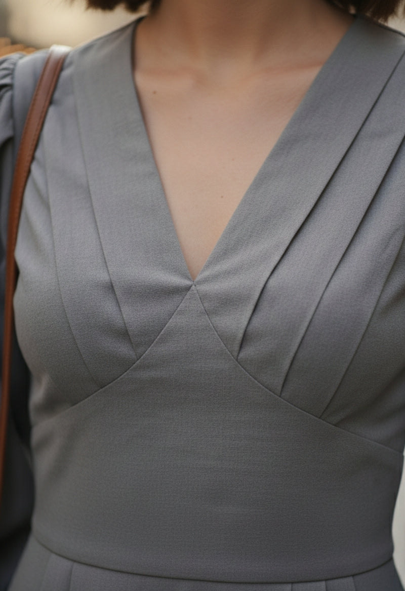 Elegance Midi Dress – Dove Gray