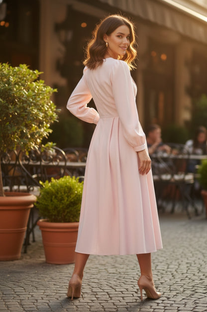 Romantic Daydream Blush Midi Dress