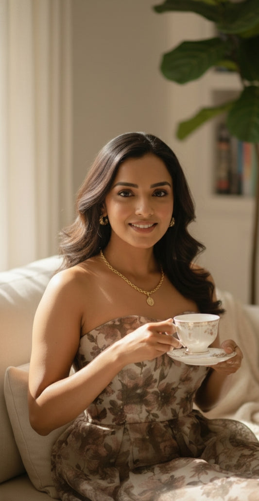 Serene Meadow Strapless Midi Dress