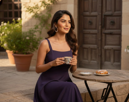 Santorini Twilight Gown – Deep Plum