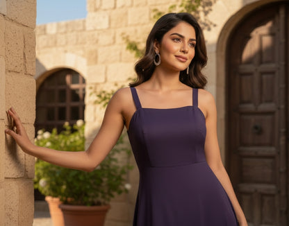 Santorini Twilight Gown – Deep Plum