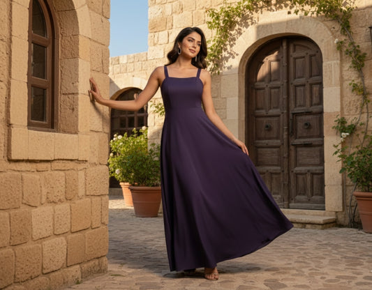 Santorini Twilight Gown – Deep Plum