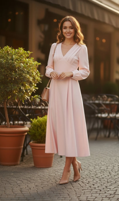 Romantic Daydream Blush Midi Dress